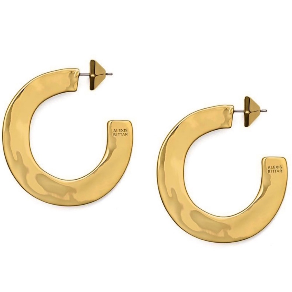 ALEXIS BITTAR • Gold Liquid Metal Hoop Earrings - Picture 1 of 5